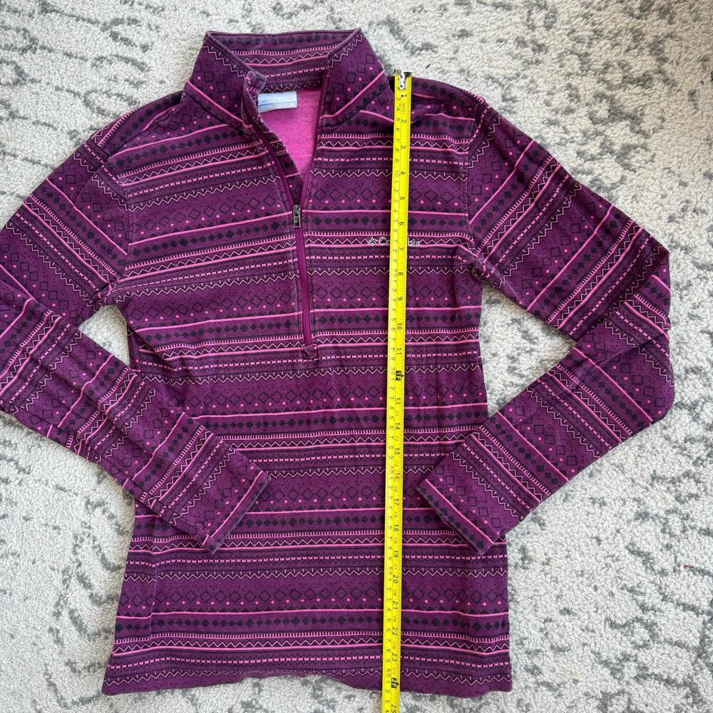 Columbia Purple Aztec Print Half Zip Pullover Sz Small - Picture 5 of 5